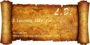 Lipcsey Dóra névjegykártya